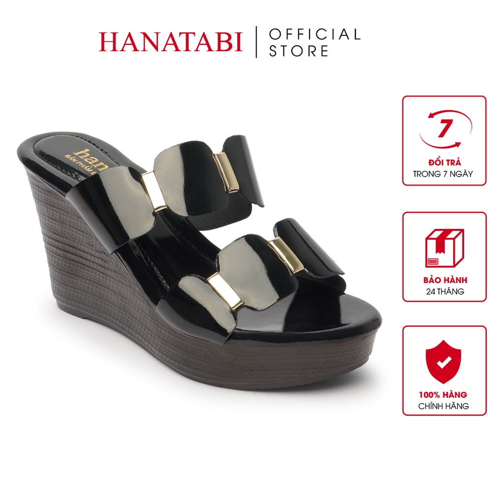 Dép Nữ Đế Xuồng Pu Siêu Nhẹ Cao 9cm Hanatabi Quai Nhị (35-39) Mã HNDE9FX116