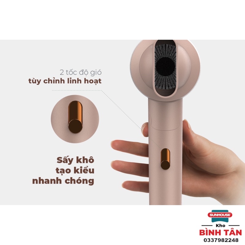 MÁY SẤY TÓC SUNHOUSE SHD2313 - Sấy khô tạo kiểu nhanh, 2 chế độ gió