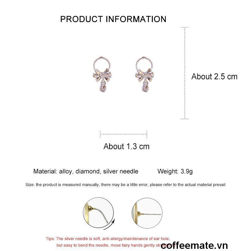【coffeemate】⚡ Khuyên Tai Đính Đá Hình Giọt Nước Mới 2023