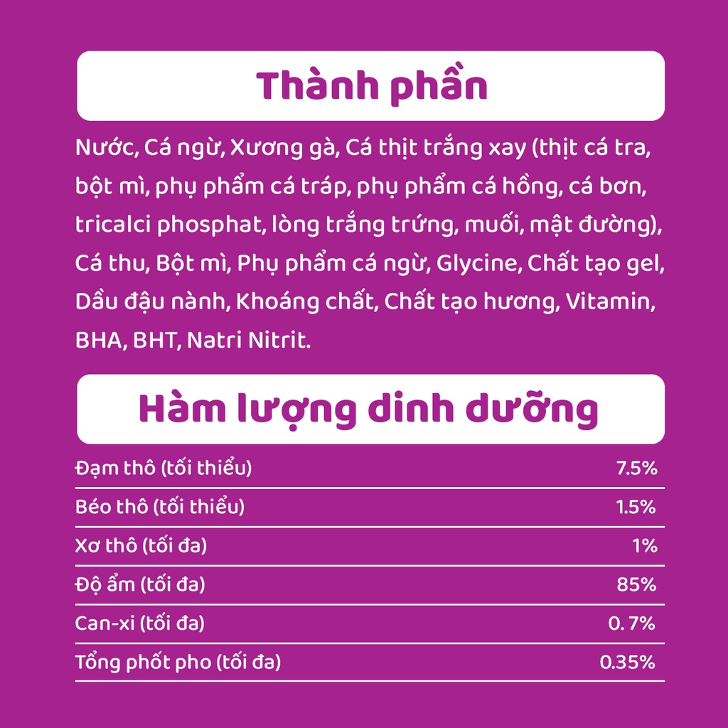 Bộ 12 Túi Thức Ăn Dạng Sốt Cho Mèo Trưởng Thành WHISKAS Vị Cá Ngừ và Cá Thịt Trắng 80G