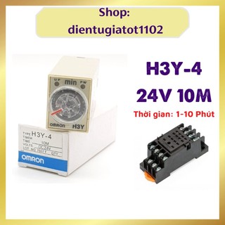 Rơ le 24V 10 phút, relay thời gian 24v 10m, H3Y-4