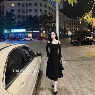 Váy Len Dáng Dài Trễ Vai Baube