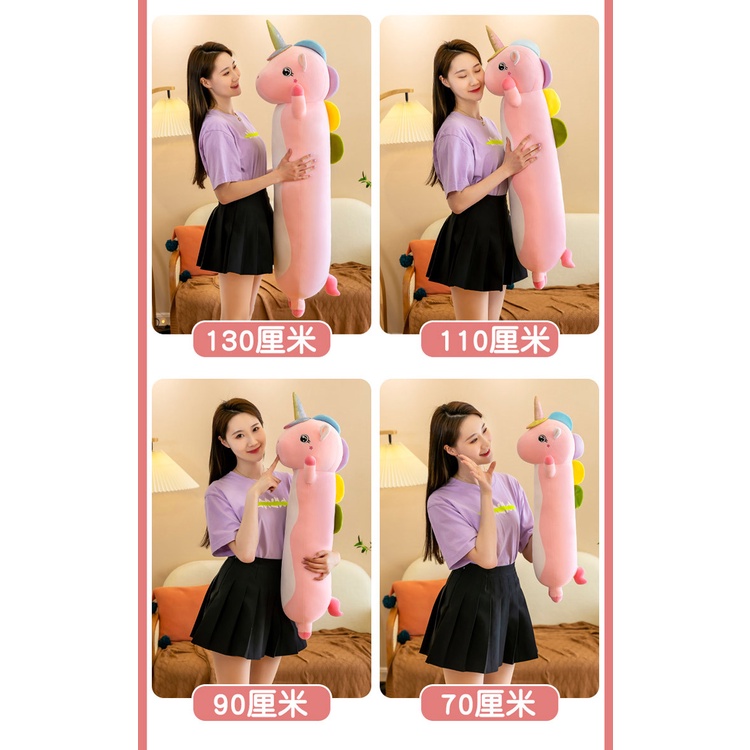 Gấu bông kỳ lân, ngựa một sừng dáng nằm làm gối ôm, đồ chơi, quà tặng cho bé siêu đáng yêu, size 70cm - 130cm