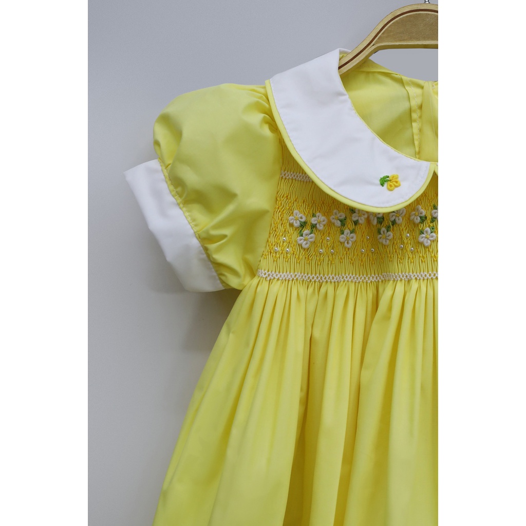 ĐẦM SMOCK CỔ SEN VÀNG