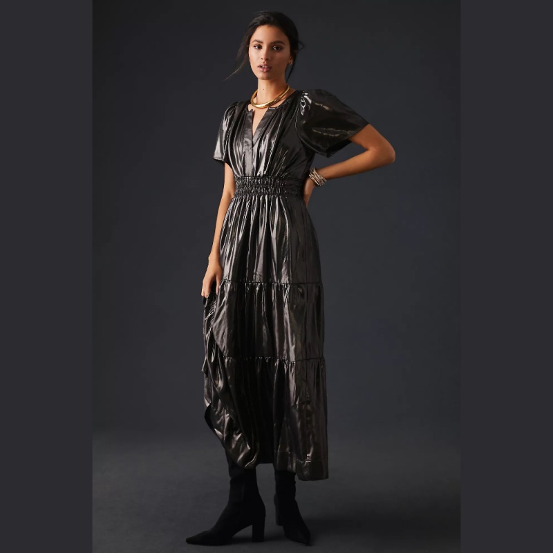 Đầm maxi lụa bóng Anthrop*logie hàng xuất xịn 0044