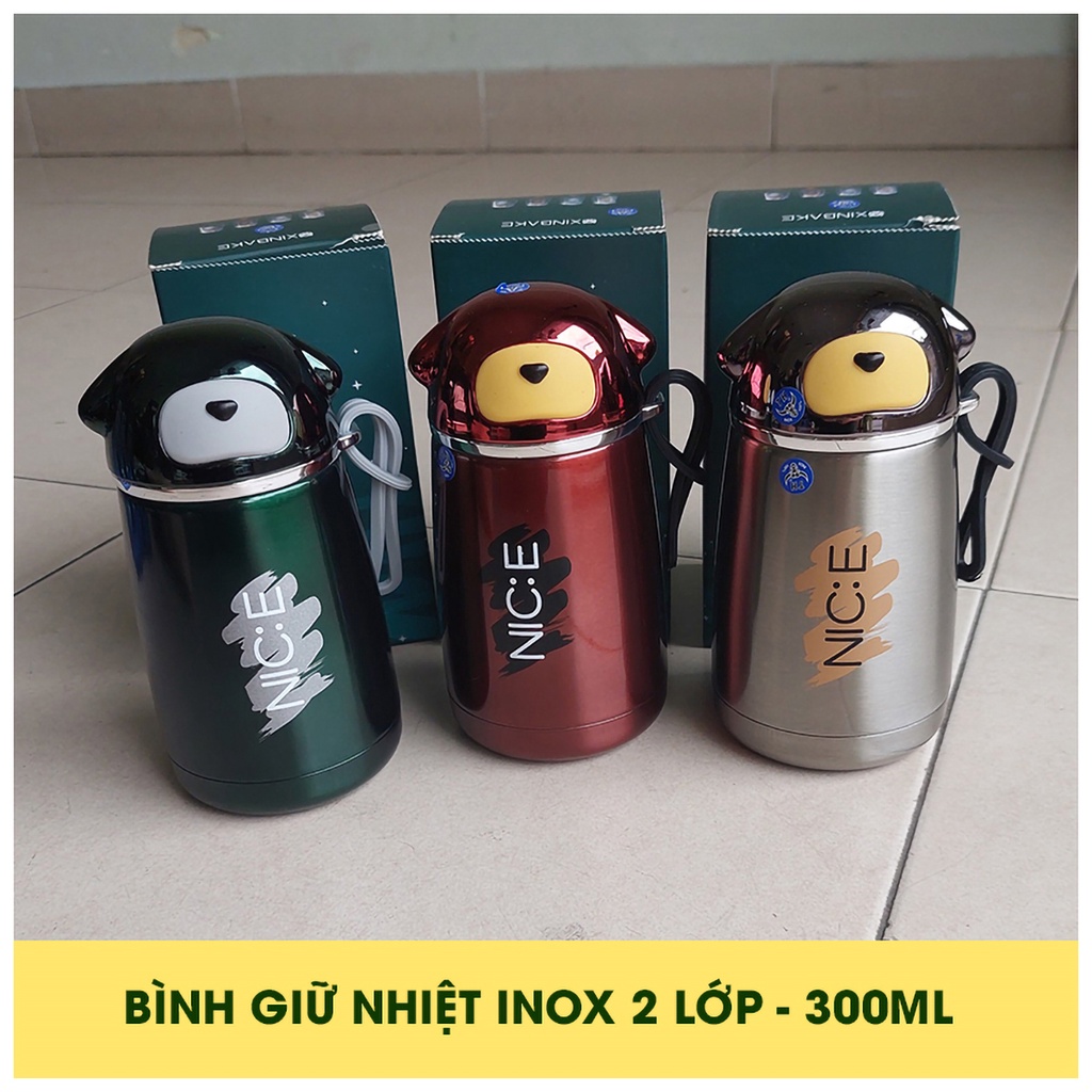 Bình Giữ Nhiệt Cao Cấp Hình Con Gấu 300ml