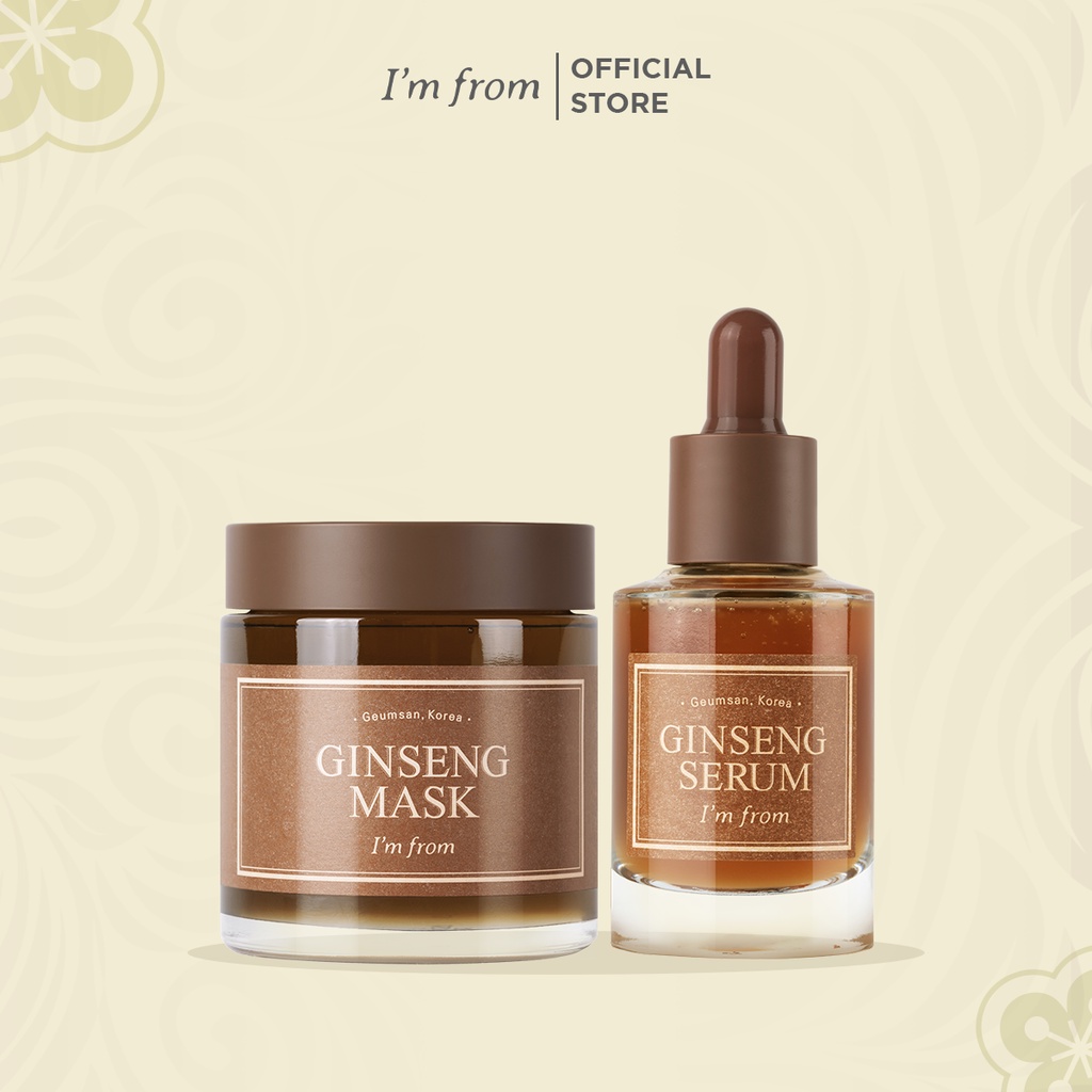 Combo Ginseng Mặt nạ nhân sâm I'm From Ginseng Mask 120g+Tinh chất nhân sâm I'm From Ginseng Serum 30ml