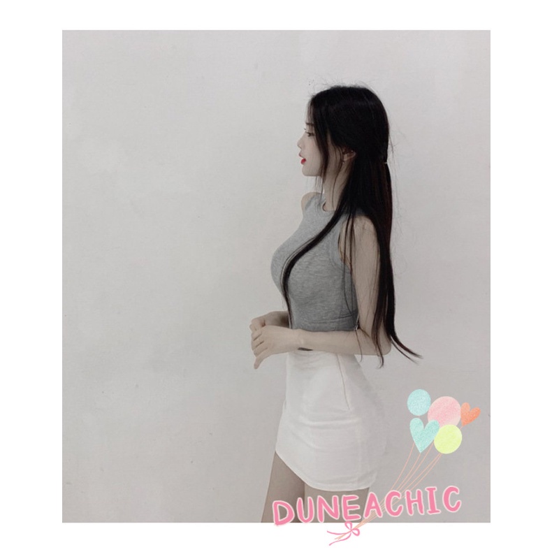 DUNEA Áo Tank Top Sát Nách Màu Trong Suốt Quyến Rũ Cho Nữ