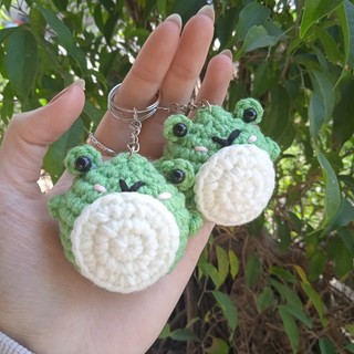 Crochet🧶Móc khoá hình con ếch, móc khoá len handmade
