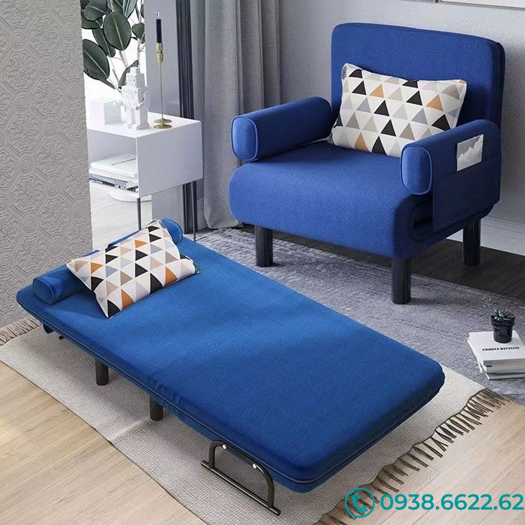 Ghế sofa giường gấp gọn có đệm tay khung thép chắc chắn, Sofa giường gấp có khóa kéo vệ sinh [Miễn phí vận chuyển]