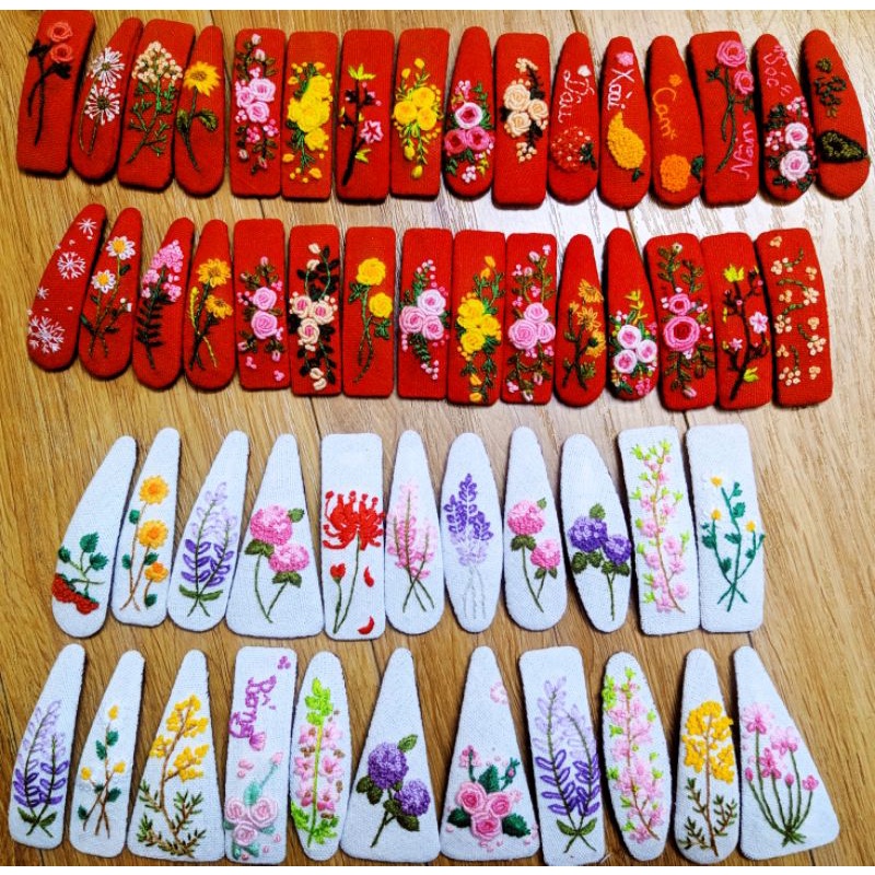 Kẹp tóc thêu tay handmade nhiều mẫu xinh xắn