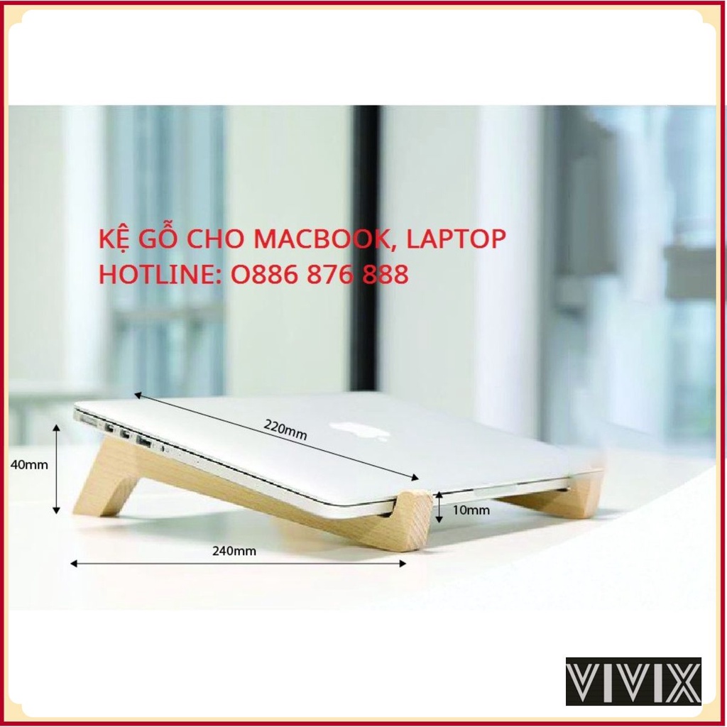 ❤️ Kệ kê laptop, Giá đỡ tản nhiệt cho Macbook ❤️ làm bằng gỗ thông tự nhiên nhiều mẫu mã.