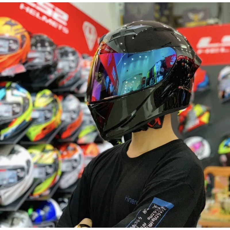 Mũ bảo hiểm M266 2 kính chính hãng màu đen bóng