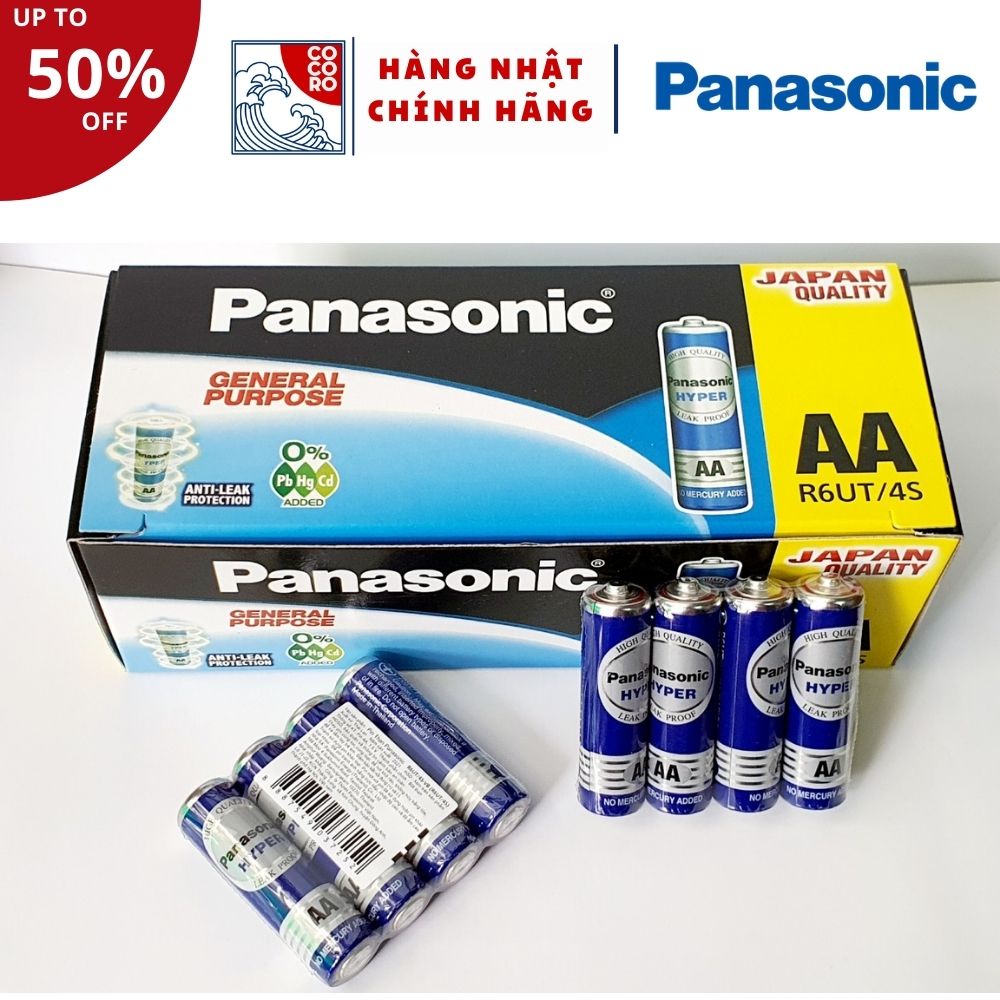 Pin AA Panasonic chính hãng độ bền cao R6UT/4S