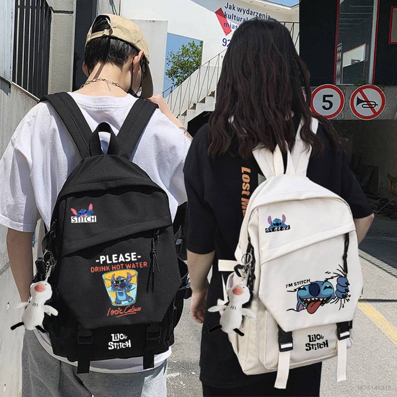 Balo Học Sinh Cỡ Lớn Thoáng Khí Chống Thấm Nước In Hình Stitch Thời Trang Cho Nữ