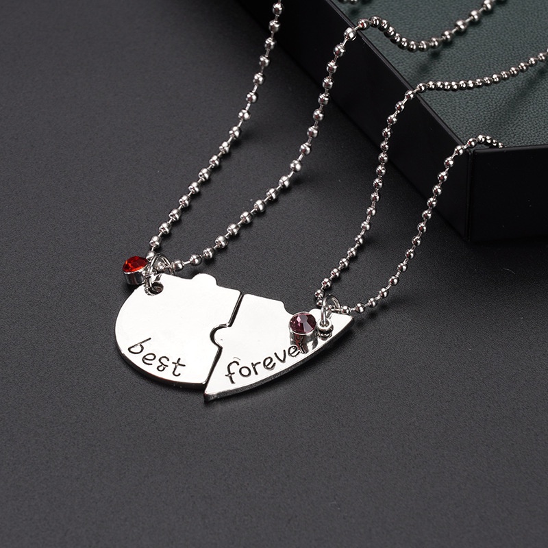 Vòng cổ Mặt Ghép Hình Trái Tim Đính Đá Thời Trang