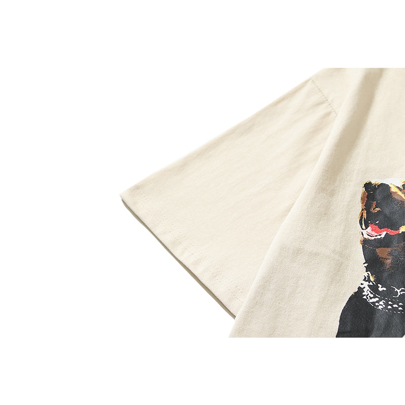 Áo Thun Ngắn Tay Dáng Rộng In Hình Ba Dobermans Phong Cách Retro Mỹ
