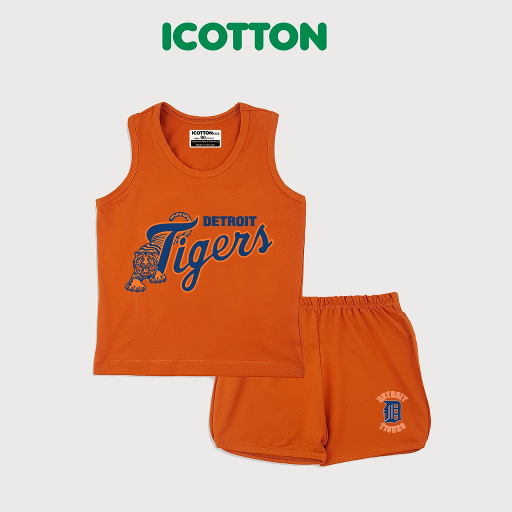 Bộ sát nách bóng chày bé trai Icotton đội Detroit tigers BT133