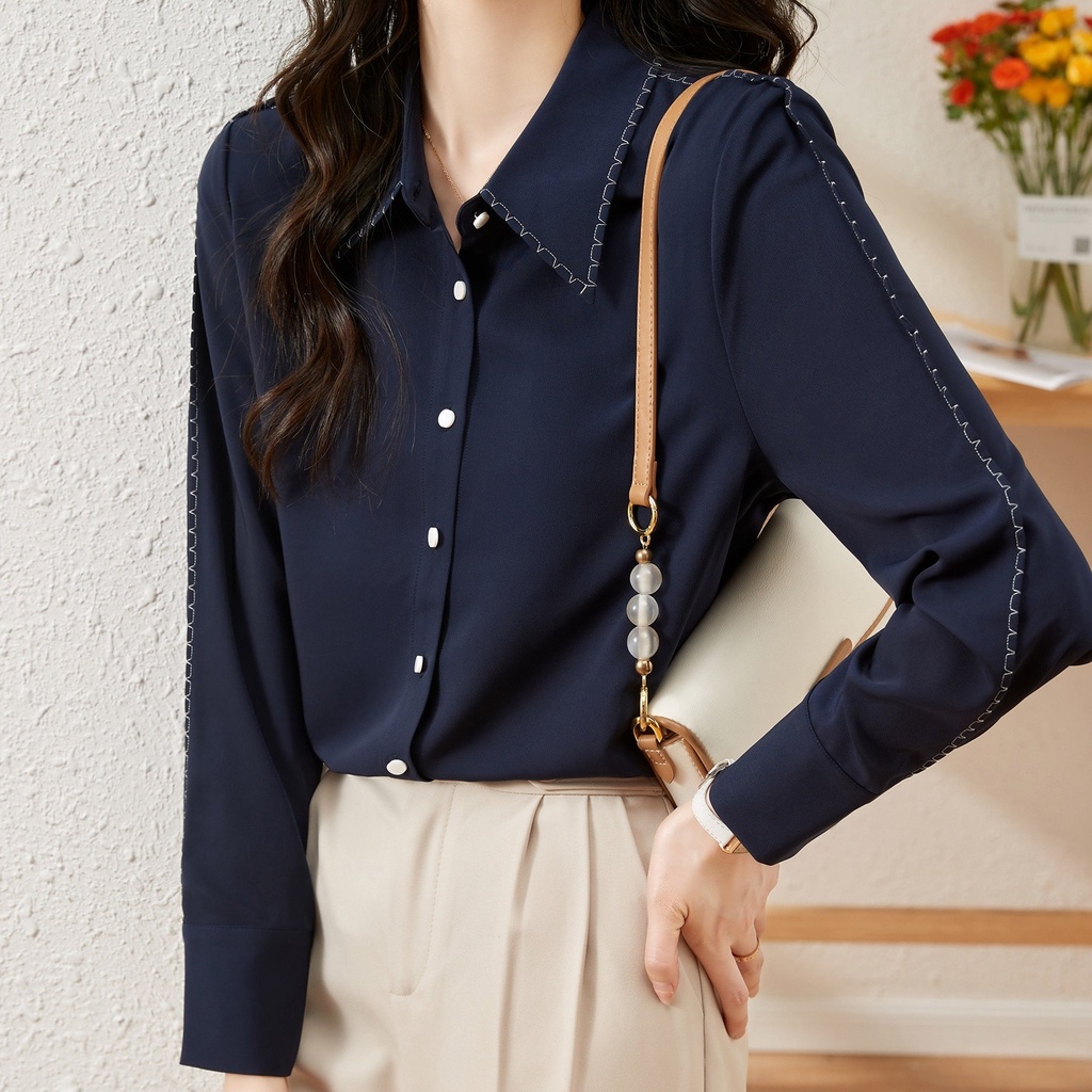 Hàng Mới Về Áo Sơ Mi Nhiều Lớp Thêu Họa Tiết Phong Cách Phương Tây Cao Cấp Thời Trang Mùa Xuân 2023