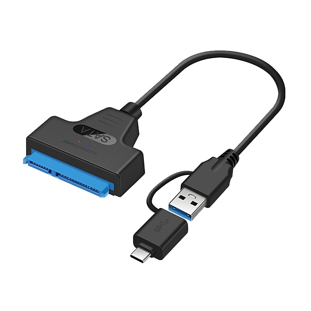 DÂY CÁP TÍN HIỆU CHUYỂN ĐỔI USB 3.0 + TYPE-C RA CỔNG SATA 22PIN 2.5 YR-USB-95