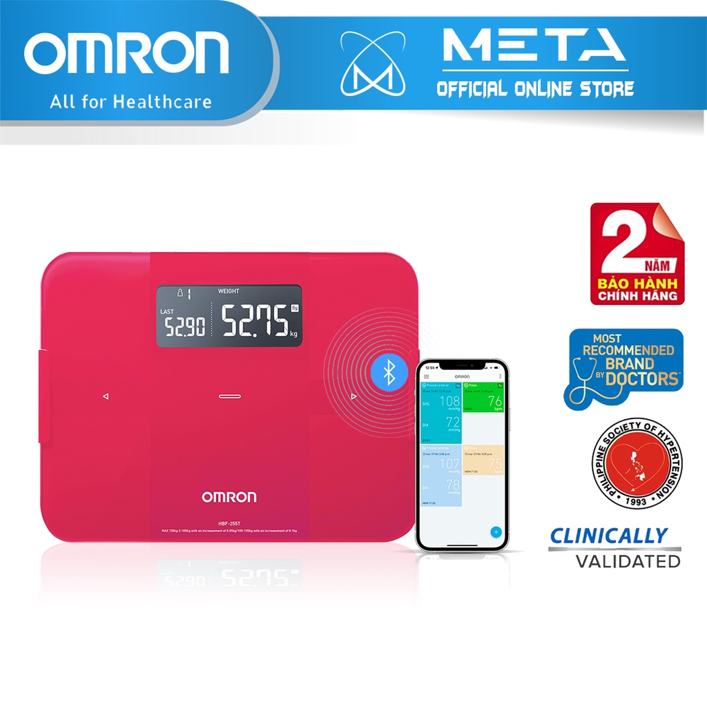 Máy Đo Thành Phần Cơ Thể Omron HBF-255T Chính Hãng | Phân Tích Các Chỉ Số Cơ Thể Chính Xác, Kết Nối SmartPhone