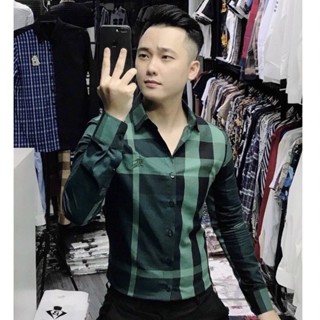 Áo sơ mi nam dài tay BBR kẻ nhiều màu caro ,chất liệu cotton thoáng mát, không nhăn, không bai xù