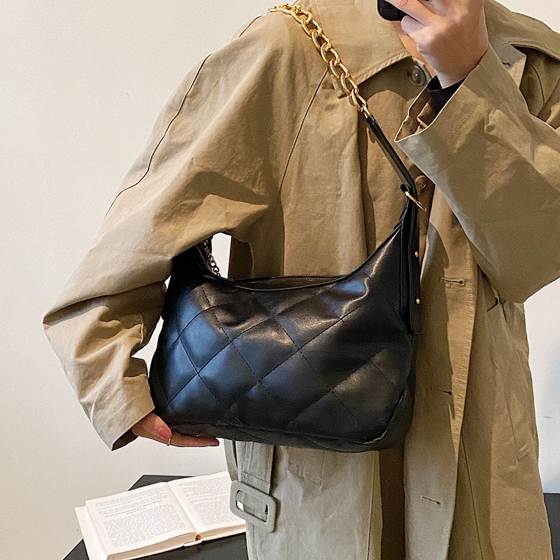 Túi Xách JASMIN NOIR Đeo Chéo Họa Tiết Sọc Caro Thời Trang Cho Nữ