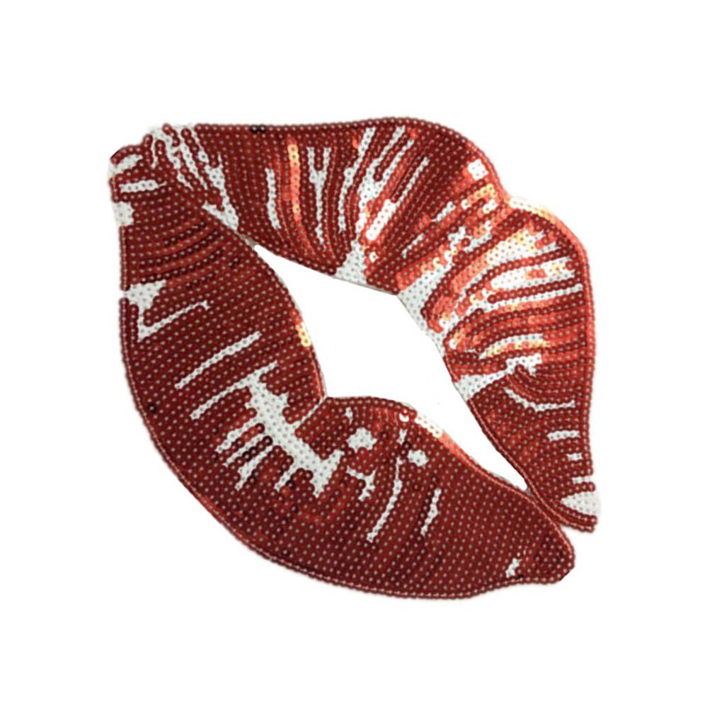 [Buran] Hình Dán Lớn Màu Đỏ Đính Sequin DIY Cho Nữ