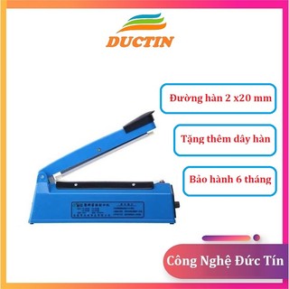 Máy hàn miệng túi 20 cm Đức Tín dập tay dán ép bọc túi nilon dài 20 cm nhanh, đường hàn chắc chắn