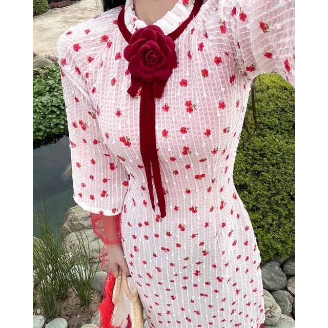 DII COLLECTION - Áo dài Tường Hi hoa nhí thiết kế cao cấp