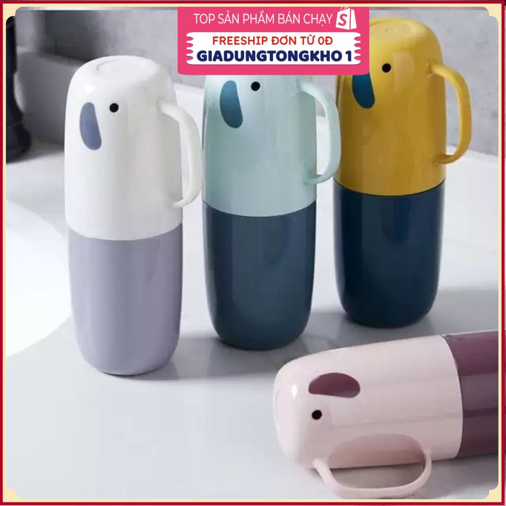 (Bán Buôn Lẻ Bằng Sỉ) Cốc/ Hộp Đựng Bàn Chải Đánh Răng Có Nắp Đậy An Toàn Chống Vi Khuẩn Hình Chú Voi Giá Rẻ