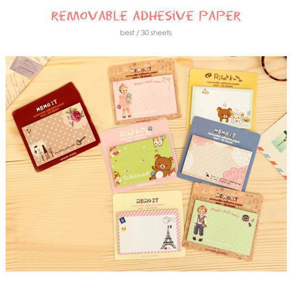 Giấy Ghi Chú Họa Tiết Hoạt Hình Phong Cách Hàn Quốc Dễ Thương