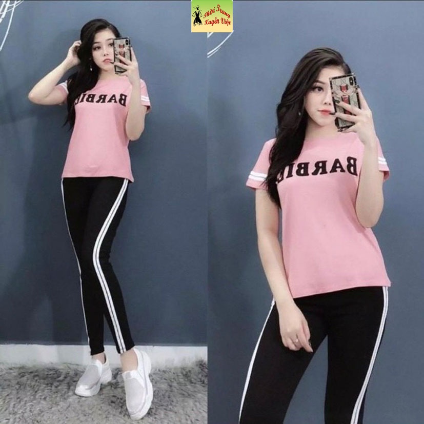 set bộ quần dài áo tay cọc BARBIE mẩu hiện đại được làm từ vải thun 4chiều phù hợp mặc nhà mặc đi chơi freesduo60kg
