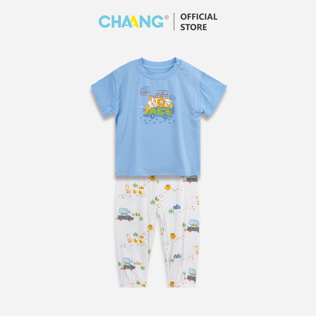 [CHAANG] Bộ cộc quần dài Spring xanh da trời