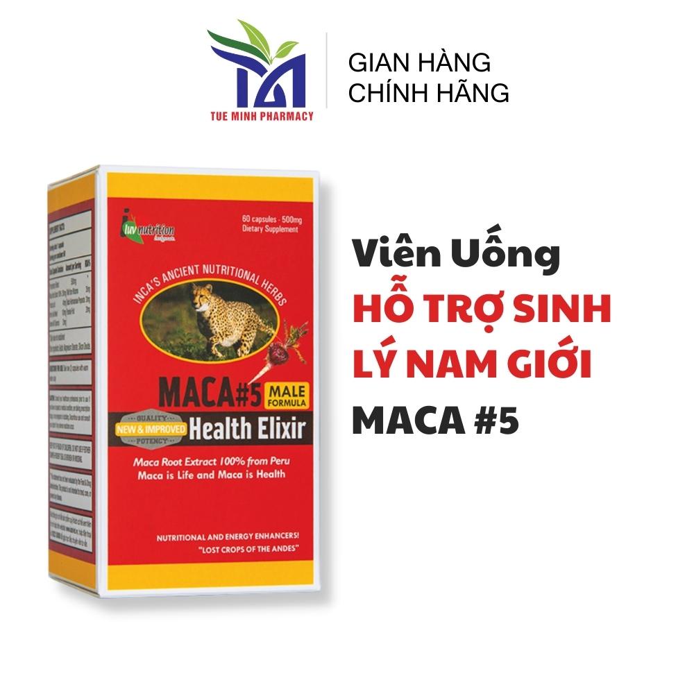 Viên Uống Maca #5 Health Elixir Tăng Cường Sinh Lý Nam Giới, Bổ Thận Tráng Dương, Cường Lực