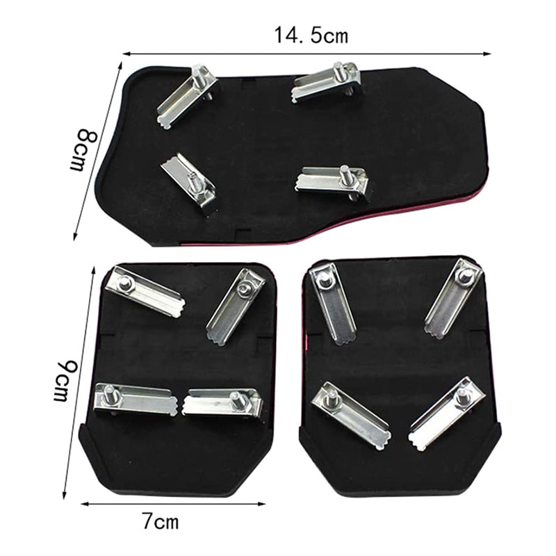 3 cái Nhiên liệu Khí tăng tốc Bàn đạp Phá vỡ Bàn đạp Ly hợp Tấm che chân Bàn đạp không trơn trượt cho hộp số tay Xe màu bạc