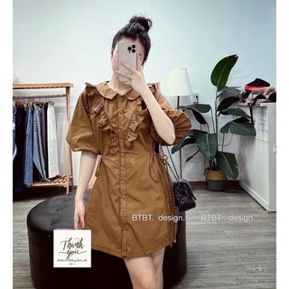 Váy lụa chéo viền bèo 2 màu