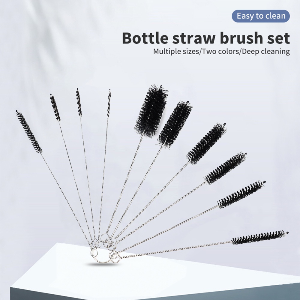 Set 10 Cọ Vệ Sinh Bình Nước Đa Năng Bằng Thép Không Gỉ