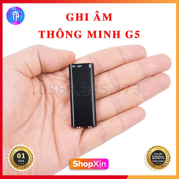 Máy Ghi Âm G5 Thông Minh - Ghi Âm Liên Tục Hơn 14 Giờ - Dung Lượng Lưu Trữ 8GB - Chất Lượng Âm Thanh Cao
