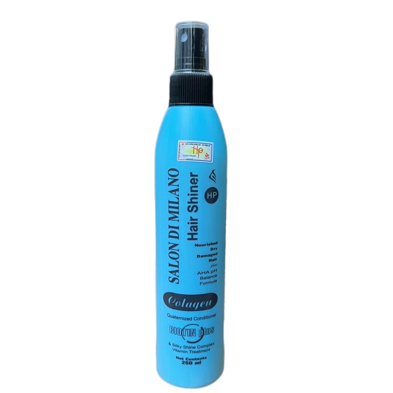 Xịt dưỡng ngăn rụng tóc Salon Di Milano Collagen Hair Shiner 250ml ( chai xanh )