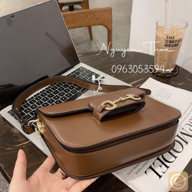 Túi xách nữ bản da trơn 2 màu hàng xuất dư chuẩn xịn full box bill tag T017