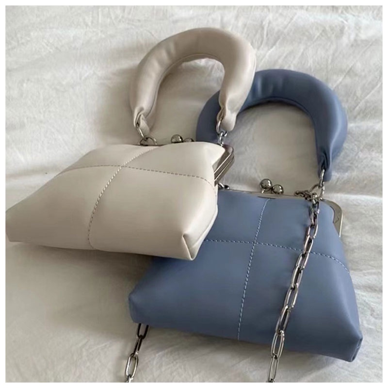 MISCHA Túi Đeo Chéo Vai Bằng Da PU Màu Trơn Thời Trang Hàn Quốc