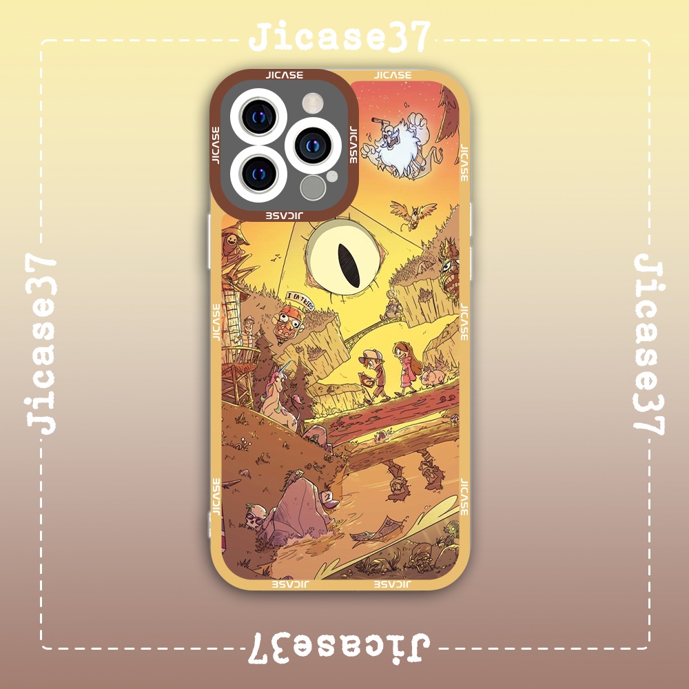 Ốp lưng iphone cạnh vuông Jicase Nhân Vật Souvenirs de Gravity Falls Hoạt Hình 8plus/x/xs/11/12/pro/max/plus/promax