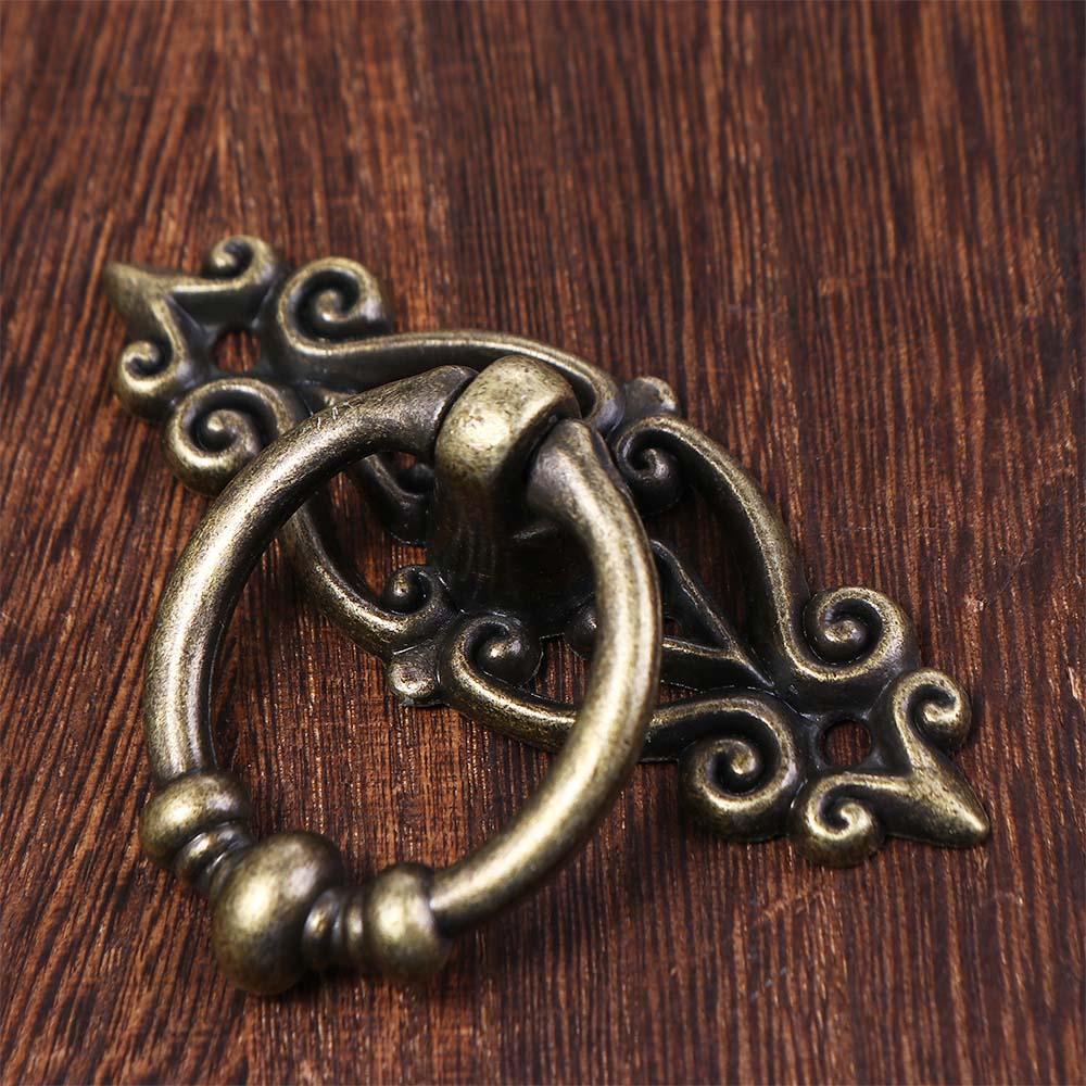 Set 6 Vòng Tay Cầm Bằng Gỗ Cứng Kèm Ốc Vít Phong Cách Châu Âu Cổ Điển