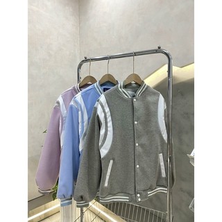 [Sẵn] Bomber Teddy Chất Nỉ Dạ Tay Phối Da