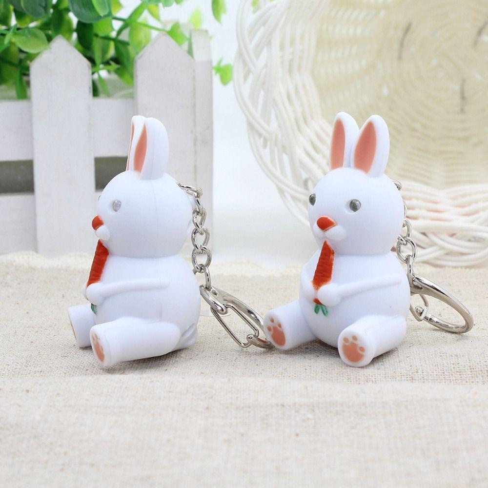 DARNELL 1 Móc Khóa Thỏ Có Đèn Led Hoạt Hình Dễ Thương