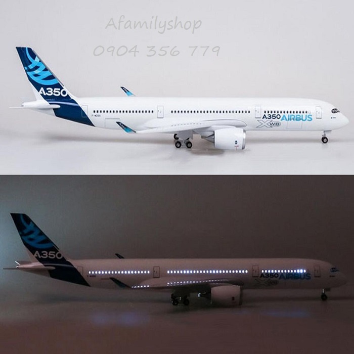 Mô hình máy bay tĩnh Airbus A350-XWB 47cm có bánh xe và đèn led