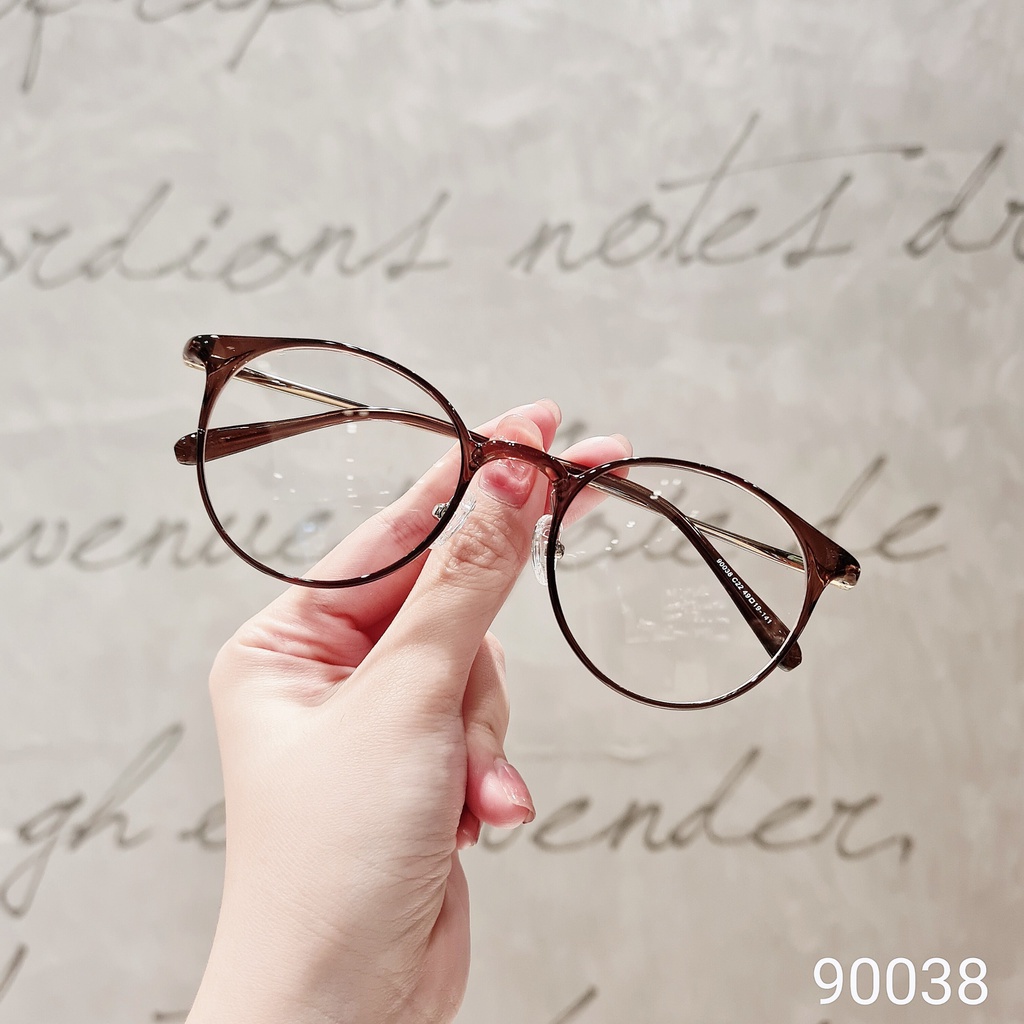 Gọng kính tròn nữ LILYEYEWEAR mắt giả cận thanh mảnh màu sắc thời trang 90038