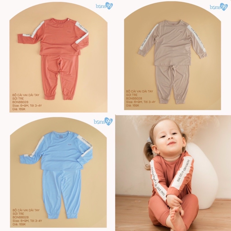 Bons - Bộ dài sợi tre siêu mềm mại cao cấp cho bé trai gái