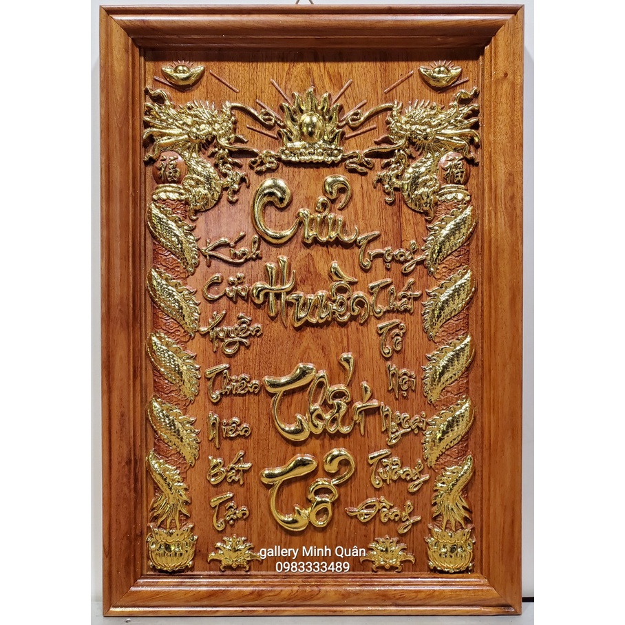 Niễng thờ gia tiên – Cửu huyền thất tổ bằng gỗ hương đá mạ vàng